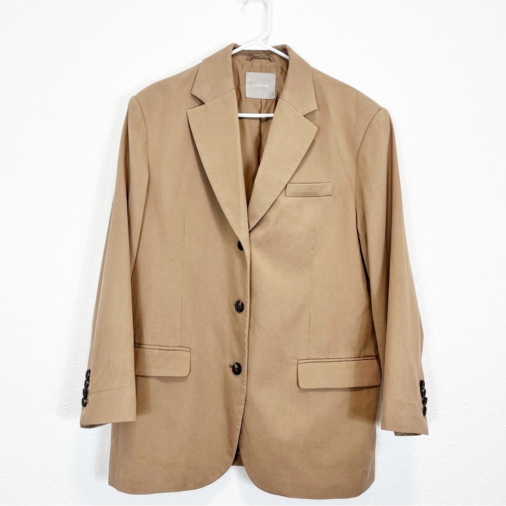 Everlane The Oversized Blazer Jacket 3 Button Tan Size 14